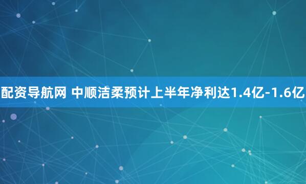 配资导航网 中顺洁柔预计上半年净利达1.4亿-1.6亿
