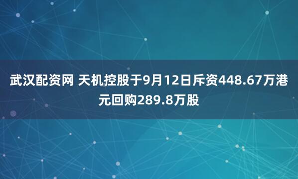 武汉配资网 天机控股于9月12日斥资448.67万港元回购289.8万股